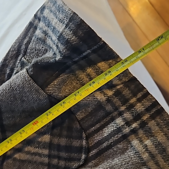 Novelti women's size 9/10 plaid buckled partial wool midi retro style peacoat - Picture 9 of 10